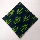 SHADES of GREEN - BLOCK PRINT Tribal - Pure Cotton Pocket Square Handkerchief Hanky - Men Women Unisex - 12"